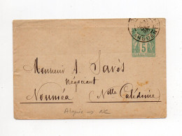 !!! ENTIER POSTAL 5C SAGE CACHET DE KARGANTAH (ALGERIE) DE 1896 POUR NOUMEA - Standard Covers & Stamped On Demand (before 1995)