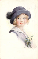 Illustration BARBER - Enfant Au Chapeau - Sourire - Carte Postale Ancienne - Barber, Court