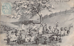 FANTAISIE - Bébés Au Jardin - Carte Postale Ancienne - Bébés