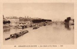 Chalon Sur Saône Les Quais Et La Saône -   Péniche Bateau - Péniches