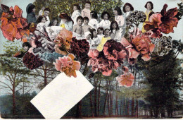 FANTAISIE - Bébés En Haut Des Arbres Parmi Les Fleurs- Carte Postale Ancienne - Babies