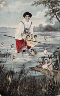 FANTAISIE - Bébés à La Pêche - Carte Postale Ancienne - Babies