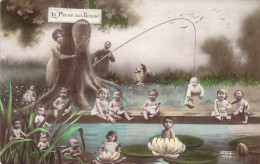 FANTAISIE - Bébés - La Pêche Aux Bébés - Carte Postale Ancienne - Babies