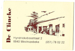 Westrozebeke Hyndrickxbosstraat De Clincke Visitekaartje Htje - Cartes De Visite