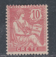 Crète N° 6 X Type Mouchon : 10 C. Rose, Trace De Charnière Sinon TB - Ongebruikt