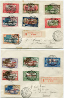 NOUVELLE-CALEDONIE 5 LETTRES RECOMMANDEES AFFRANCHIES AVEC LA SERIE PA 3 / 28 DEPART NOUMEA 13 MARS 34 POUR LA FRANCE - Brieven En Documenten