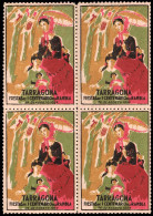 Tarragona - Viñetas - S/Cat * Bl. 4 - 1954 - "Tarragona - Fiestas I Centenario De La Rambla" - Vignettes De Fantaisie