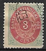 ANTILLES  DANOISES   -   1873 .  Y&T N° 6 Oblitéré .  Couronne. - Danemark (Antilles)