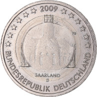 Allemagne, 2 Euro, Saarland, 2009, Munich, Error Wrong Core, SPL, Bimétallique - Errores Y Curiosidades