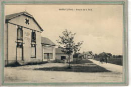 CPA (18) MASSAY - Aspect De L'Epicerie Riffet, Du Café De La Gare Et De L'avenue De La Gare En 1910 - Massay