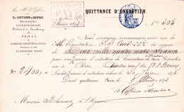 FRANCE - REÇU / QUITTANCE D'ENTRETIEN Avec TIMBRE FISCAL IMPRIMÉ : SEINE - 10 Cen. - 9 AOÛT 1873 (al634) - Covers & Documents