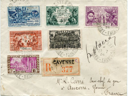 GUYANE FRANCAISE LETTRE RECOMMANDEE DEPART CAYENNE 27-7-34 GUYANE-FRANCAISE POUR LA FRANCE - Lettres & Documents