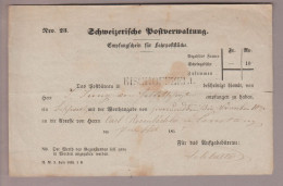 CH Heimat TG Bischof(f)zell 1855-10-07 Empfangsschein - Cartas & Documentos