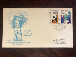 UN UNITED NATIONS FDC NY  1981 YEAR DISABLED YEAR HEALTH MEDICINE - Brieven En Documenten