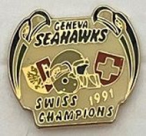 FOOTBALL AMERICAIN - FOOT US - GENEVA SEAHAWKS - SWISS CHAMPION 1991 - GENEVE - SUISSE - SWITZERLAND - CASQUE -   (32) - Andere & Zonder Classificatie