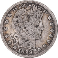 Monnaie, États-Unis, Barber Quarter, Quarter, 1898, U.S. Mint, Philadelphie - 1892-1916: Barber