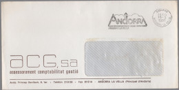 ANDORRA - ANDORRE - 1991 - Lettre En Franchise + Flamme - ACG, S.a. - Viaggiata Da Andorra La Vella - Cartas & Documentos