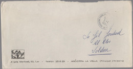 ANDORRA - ANDORRE - 1993 - Lettre En Franchise - Filatelia Les Valls - Viaggiata Da Andorra La Vella Per Soldeu - Brieven En Documenten