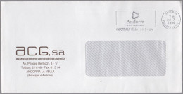 ANDORRA - ANDORRE - 1994 - Lettre En Franchise + Flamme - ACG, S.a. - Viaggiata Da Andorra La Vella - Lettres & Documents