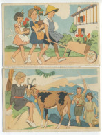 Lot De 2 CPA Illustration éditées Par Le Comité National Des Colonies De Vacances, Ciel Bleu 1937. Scouts Scoutisme - Scoutisme