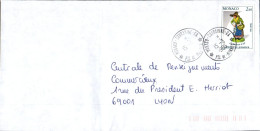 MONACO SEUL SUR LETTRE POUR LA FRANCE 1985 - Covers & Documents