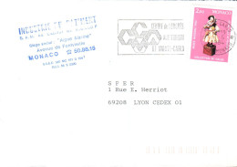 MONACO SEUL SUR LETTRE POUR LA FRANCE 1984 - Covers & Documents