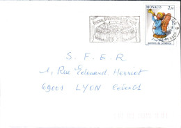 MONACO SEUL SUR LETTRE POUR LA FRANCE 1984 - Covers & Documents