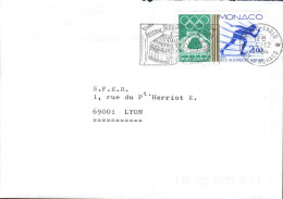 MONACO SEUL SUR LETTRE POUR LA FRANCE 1984 - Covers & Documents