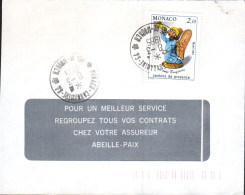 MONACO SEUL SUR LETTRE POUR LA FRANCE 1985 - Briefe U. Dokumente