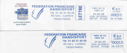 2005/08 Deux EMA De La Fédération Française Handisport (n° VB 811668 / VB 810175) - Sport Voor Mindervaliden