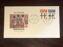 DENMARK FDC 1976 YEAR RED CROSS HEALTH MEDICINE - Covers & Documents