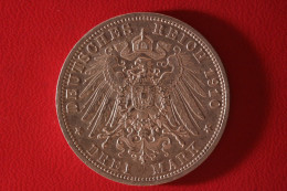 Allemagne - Hesse Darmstadt - 3 Mark 1910 Ernst Ludwig Von Hessen 9063 - 2, 3 & 5 Mark Plata