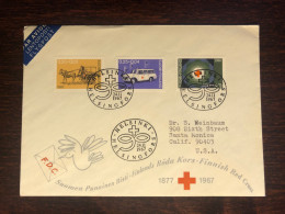 FINLAND FDC  TRAVELED COVER 1967 YEAR RED CROSS  HEALTH MEDICINE - Covers & Documents