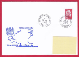 5573 Marine, BEM Monge, Mission Raphaël, Oblit. Manuelle Brest Recouvrance étoile, 26-6-2020, Marianne D’Yseult (5573) - Poste Navale