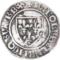 Monnaie, France, Charles VI, Blanc Guénar, 1380-1422, La Rochelle, TB+, Billon - 1380-1422 Charles VI The Beloved