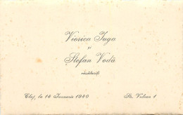 Announcements Wedding Romania Cluj 1940 Viorica Iuga Si Stefan Voda - Mariage