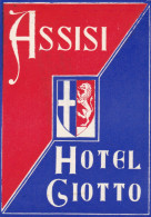 Italy Assisi Hotel Giotto Vintage Luggage Label Sk2238 - Hotel Labels
