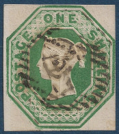 Grande Bretagne N°7 1 Shilling Vert PL 2 Obliteration Légère Ovale 24 Relief Très Marqué, Très Frais & SUPERBE Ainsi ! - Oblitérés