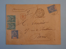 C MARTINIQUE  BELLE  LETTRE RECOM. RARE CORR. D ARMEES DE FORT DE  FRANCE 1893  A   PARIS  +PAIRE DE TP +N°36   ++ - Covers & Documents
