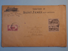 BT14 MARTINIQUE IMPRIMé RHUM  ST  JAMES TRES  RARE  LETTRE 1937 STEAMER A CHALON FRANCE   +N°54    +AFF. PLAISANT++++ - Briefe U. Dokumente