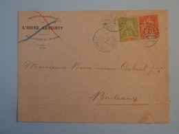 BT14 MARTINIQUE  BELLE  LETTRE RECOM. RARE 1904 PETIT BUREAU LAMENTIN  A  BORDEAUX  ++N°44 N° 45   +CACHET BLEU ++ - Covers & Documents