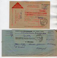 TB 4279 - 1948 / 50 - Télégramme & Carte Postale Remboursement - LYON Pour CONDOM ( Gers ) - 1921-1960: Modern Period