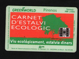Andorra Greenworld Chip  Phone Card  Used Scratch - Collections