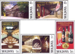 Moldova 2002 Wine Festival Set Of 5 Stamps Mint - Alimentation