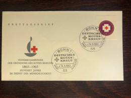 GERMANY FDC 1963 YEAR  100-A. RED CROSS HEALTH MEDICINE - Covers & Documents