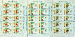 Moldova Moldavia 2006 Football World Cup In Germany Set Of 3 Sheetlets Mint - 2006 – Germany