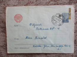 RUSSIA USSR ESTONIA 1957 POSTAL STATIONERY COVER KOHTLA JÄRVE TO VILJANDI , 11-13 - 1950-59