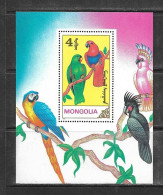 MONGOLIE 1990 PERROQUETS  YVERT N°B151 NEUF MNH** - Pappagalli & Tropicali