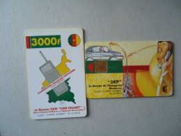 CAMEROON  USED CARDS  PAINTING 5000F  BACK SIDE CARS - Kamerun