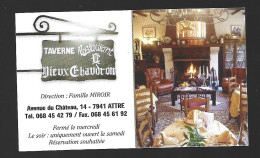 Attre Avenue Du Chateau Taverne Restaurant Le Vieux Chaudron Etiquette Visitekaartje - Visiting Cards